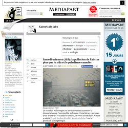 Samedi-sciences (185): la pollution de l'air tue plus que le sida et le paludisme cumulés