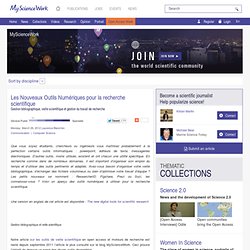 Les Nouveaux Outils Numériques pour la recherche scientifique