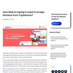 How Web Scraping is Used to Scrape Reviews from TripAdvisor?