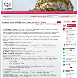 Séance du 11 avril 2014 (compte rendu intégral des débats)