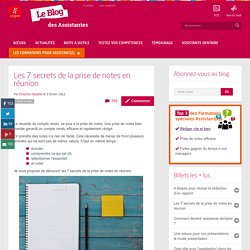 Les 7 secrets de la prise de notes en réunion