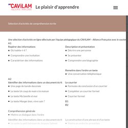 activités de compréhension écrite