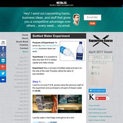 Bottled Water Experiment