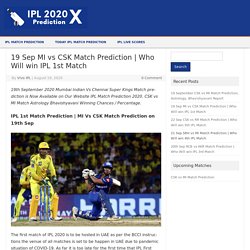 19 Sep MI vs CSK Match Prediction