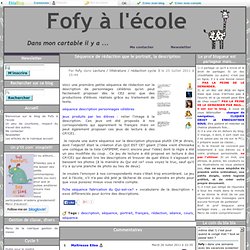 Le portrait, la description