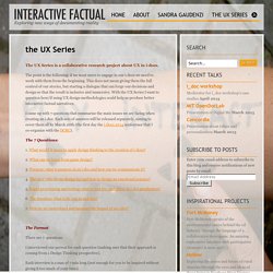 The UX Series: are UX and design thinking used enough in i-docs?