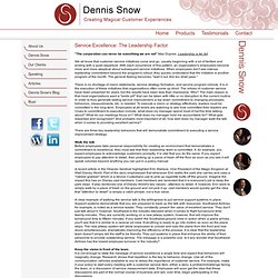 Service Excellence: The Leadership Factor