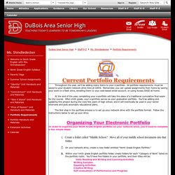 Ms. Shindledecker / Portfolio Requirements