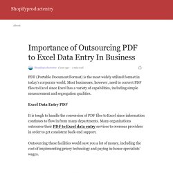 Importance of Outsourcing PDF to Excel Data Entry In Business