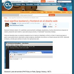 Qué significa backend y frontend en el diseño web