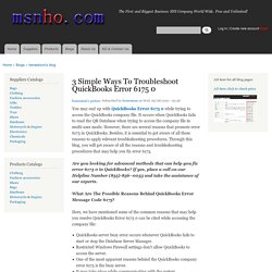 3 Simple Ways To Troubleshoot QuickBooks Error 6175 0