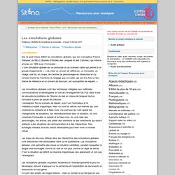Les simulations globales - Ressources pour enseigner