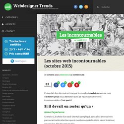 Les sites web incontournables (octobre 2015)
