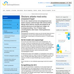 Skolans arbete med extra anpassningar