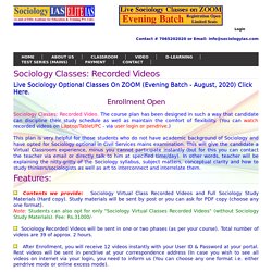 Sociology Optional Online (Live) Coaching - 2020-21