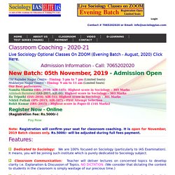 Sociology Optional Coaching in Delhi