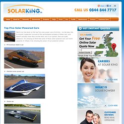 Top Five Solar Powered Car Solar Power Cars