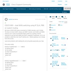 Solved: CISCO 800 - dual WAN switching using IP...