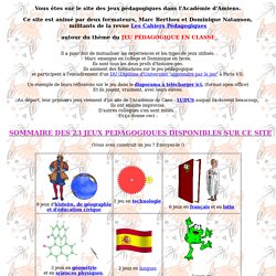 Sommaire des jeux pédagogiques