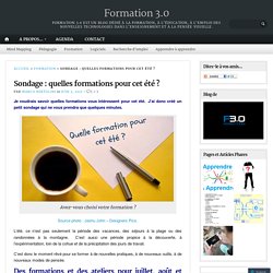 Sondage : quelles formations pour cet été ?