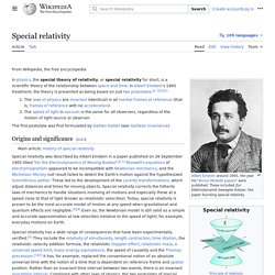 Special relativity