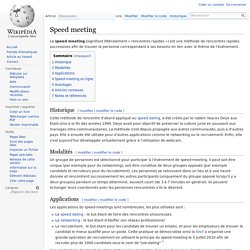 Speed meeting