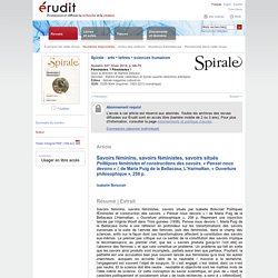Savoirs féminins, savoirs féministes, savoirs situés