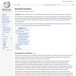 Baseball statistics