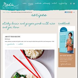 Sticky Hoisin and Ginger Pork with Rice and Asian Greens