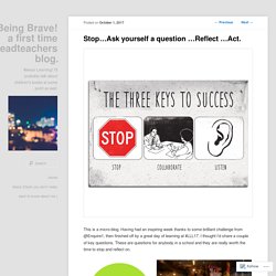 Stop…Ask yourself a question …Reflect …Act.