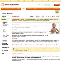 Baby fear of strangers, separation anxiety