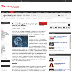 The top of strategic technology to keep in mind for your business