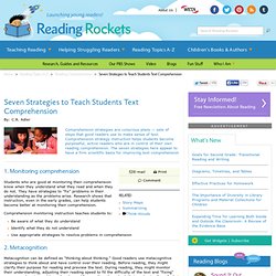 Seven Strategies to Teach Students Text Comprehension