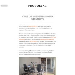 HTML5 Live Video Streaming via WebSockets