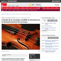 L'étude de la musique modifie la structure et le fonctionnement du cerveau