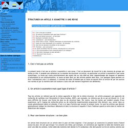 Structurer un article à soumettre à une revue