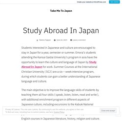 Study Abroad In Japan – Take Me To Japan