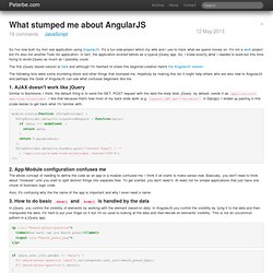 What stumped me about AngularJS