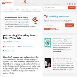 50 Stunning Photoshop Text Effect Tutorials - Smashing Magazine