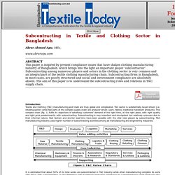 Subcontracting in Textile and Clothing Sector in Bangladesh