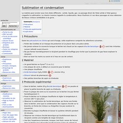 Sublimation et condensation