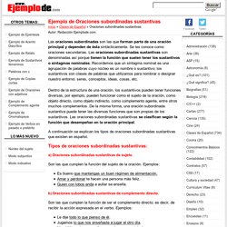 Ejemplo de Oraciones subordinadas sustantivas