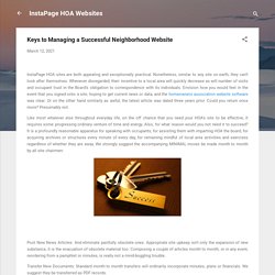 Keys to Managing a Successful Neighborhood Website