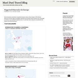 Suggested Itineraries for Europe
