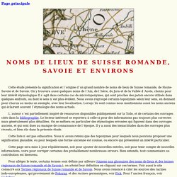 Suisse romande, Savoie et environs