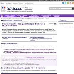 Suivi et évaluation - Suivi et évaluation à l'école maternelle