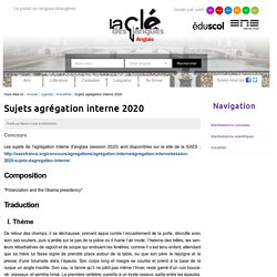 Sujets agrégation interne 2020