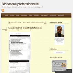 La supervision de la qualité de la formation