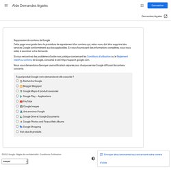Suppression de contenu de Google - Aide Demandes légales