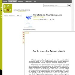 Sur le texte des Amours jaunes